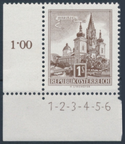 Briefmarke mit Symbolzahl(en)